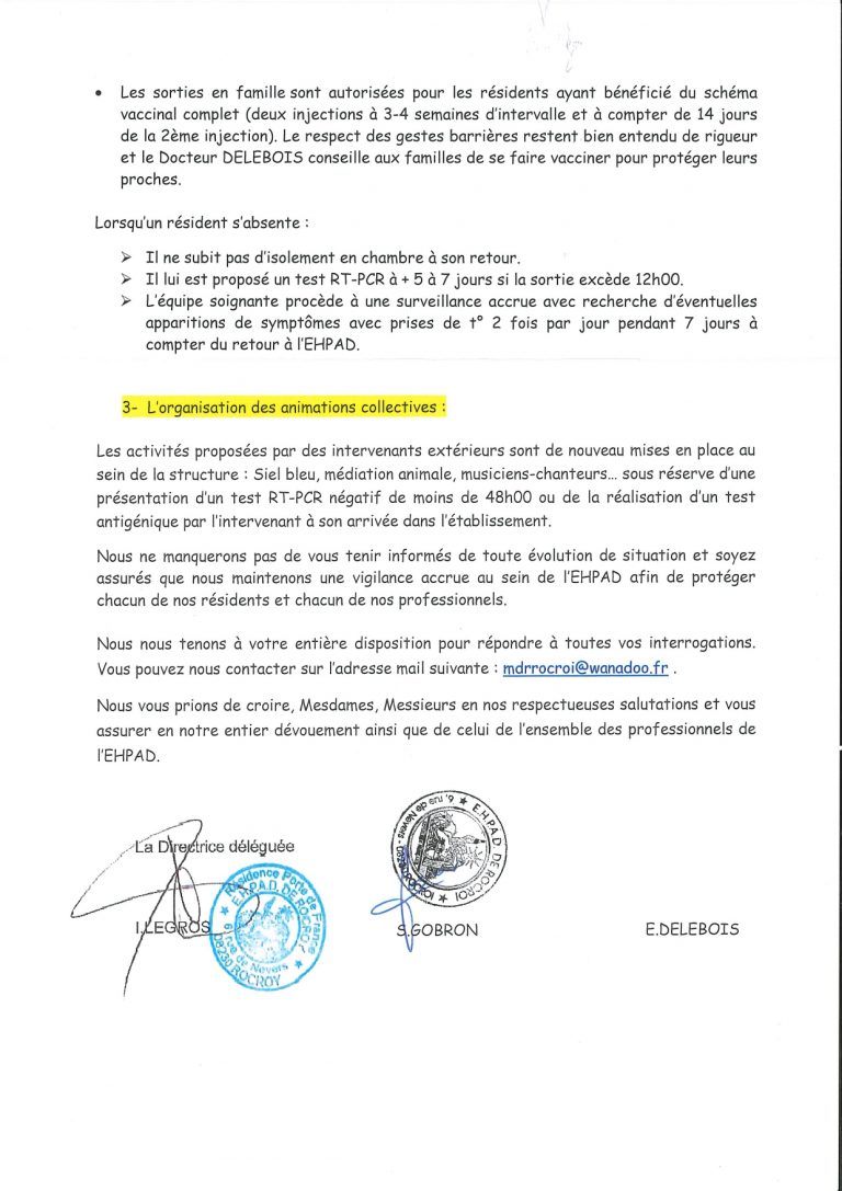 14 mars 2019 lettre du cadre